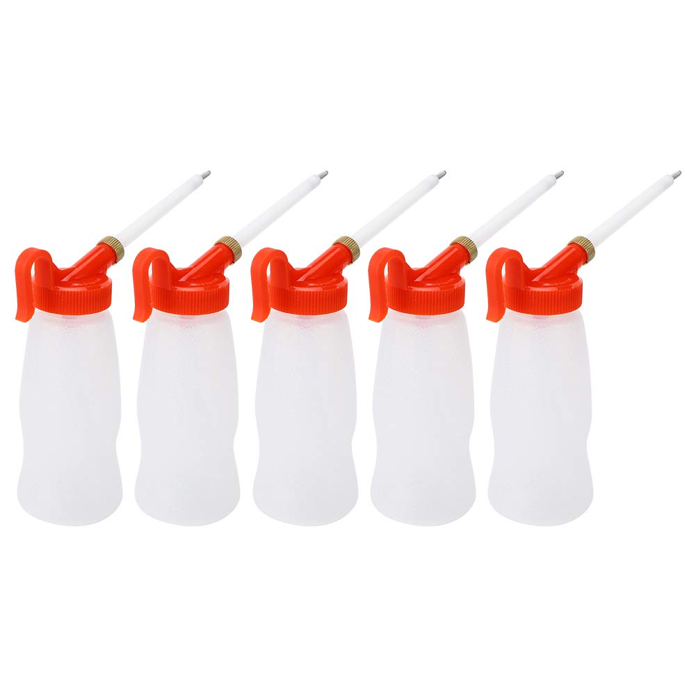 TIKATARER Small Oil Bottles, Oil Applicator Sewing Machine Oil 180ML Oil Bottle 5 Pcs Oil Dispenser Tip Nozzle Gun Type Oil Bottle Sewing Machine Oiler Lubricant Accessory for DIY Craft