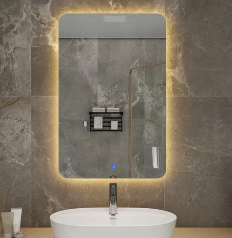 MIRROROLOGY INDUSTRY Luxury 18x24 Inch LED Bathroom Mirror – Frameless Rectangular Vanity Mirror, Wall Mounted Adjustable Brightness & 3 Light Modes (Warm, White, Natural), Perfect for Elegant Décor-image-15