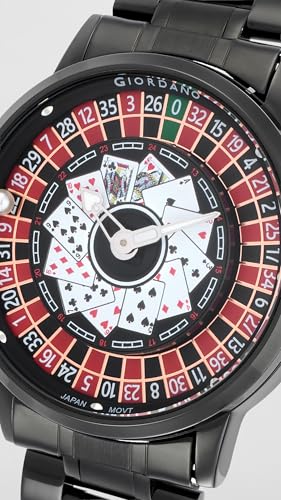 Image of Giordano Casino Royale Analog Watch for Men- Unique Poker & Roulette Dial Design with Stainless Steel Strap - Stylish Luxury Watch