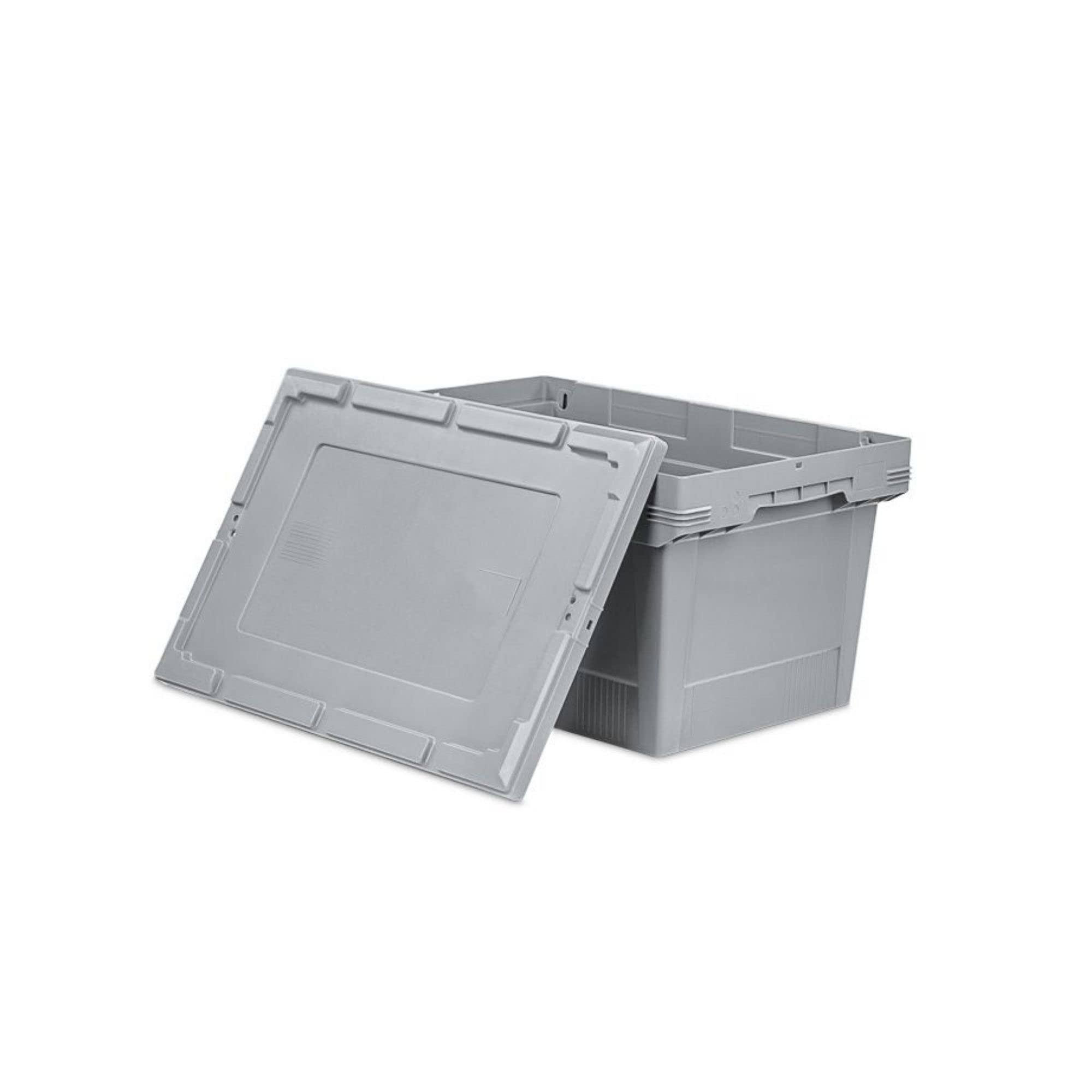 PROREGAL Bac de transport conique empilable gris | HxLxP 27x40x60cm | 47 litres | Bac Euro, Eurobox, boîtes de rangement, empilables, caisse de transport