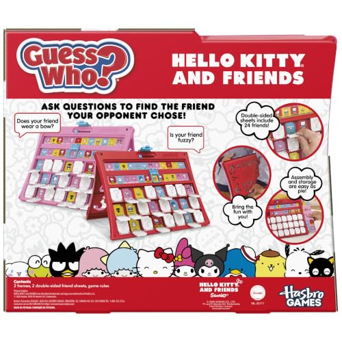 Hasbro Gaming Guess Who? Hello Kitty and Friends Edition Game | Officially Licensed Sanrio Games for Kids | 2 Players | 15 Mins. | Travel Friendly | Ages 6+ (Amazon Exclusive) - image 2