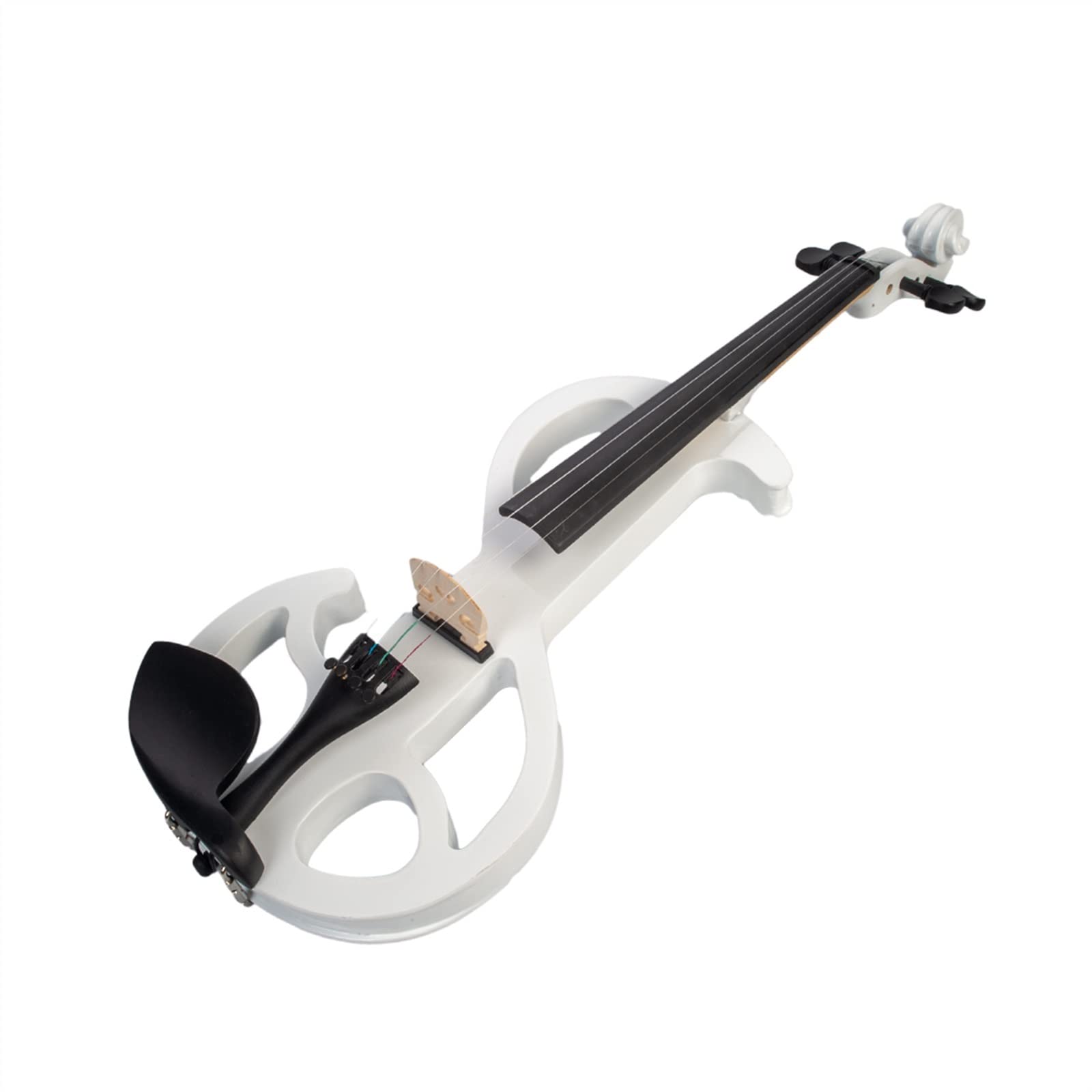 Violine Anfänger Silent Electric Massivholz Violine Set Mit Geigenkoffer Aus Segeltuch + Brasilholzbogen + Audiokabel + Kolophonium