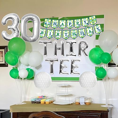 Image of 30th Birthday Decorations for Him ThirTee Golf Birthday Balloons Golf 30th Birthday Decoration Sport Themed Party Supplies Men Boys Party Balloons Decoration