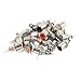 uxcell Metal Panel Mount RCA Female Socket Connectors Adapter 20 Pcs Silver Tone