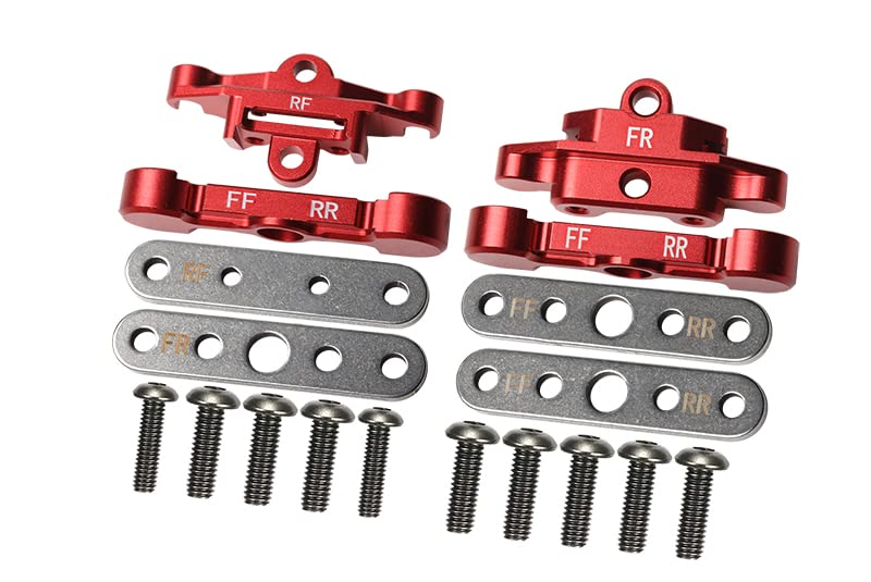 Traxxas 1/10 Maxx 4WD Monster Truck Upgrade Parts Aluminium Front + Rear Lower Arm Tie Bar Mount - 18Pc Set Red
