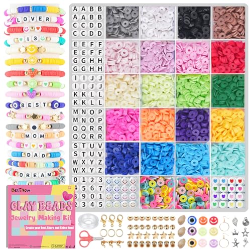 BestNow Clay Beads Bracelet Making Kit 5000 Pcs Friendship Bracelet...