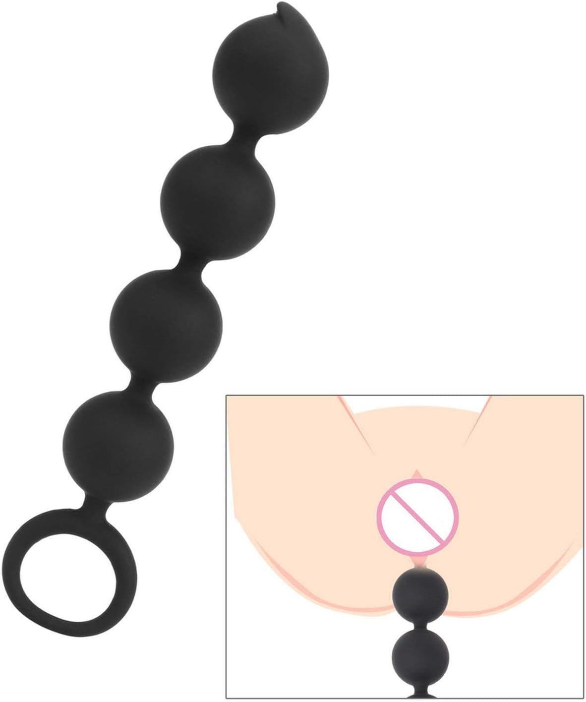 Blockage Trainer Plug4 Balls Blockage Beads Massage Plug Blockage Funny Product For Ladies Male Blockage Plug With Pull Ring Silicone Stimulate Blockage Plug