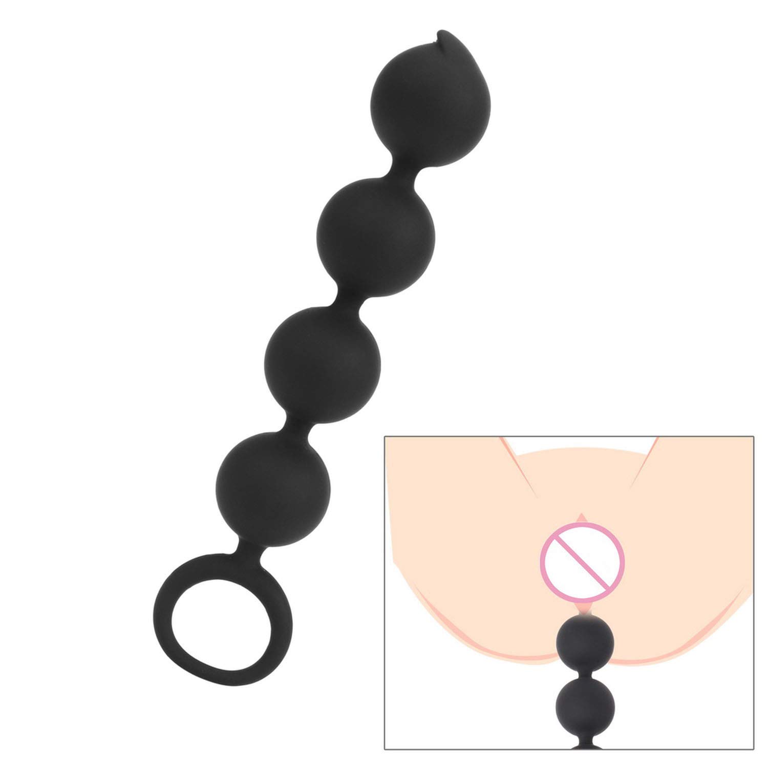 Blockage Trainer Plug4 Balls Blockage Beads Massage Plug Blockage Funny Product For Ladies Male Blockage Plug With Pull Ring Silicone Stimulate Blockage Plug