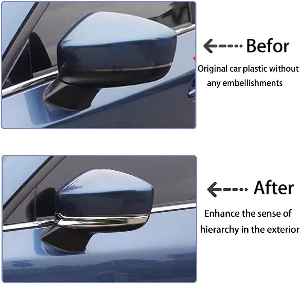 Car Accessories Fit for Mazda CX-5 CX5 2017-2023 ABS Chrome Exterior Rear View Mirror Side Molding Cover Trim 2PCS Set