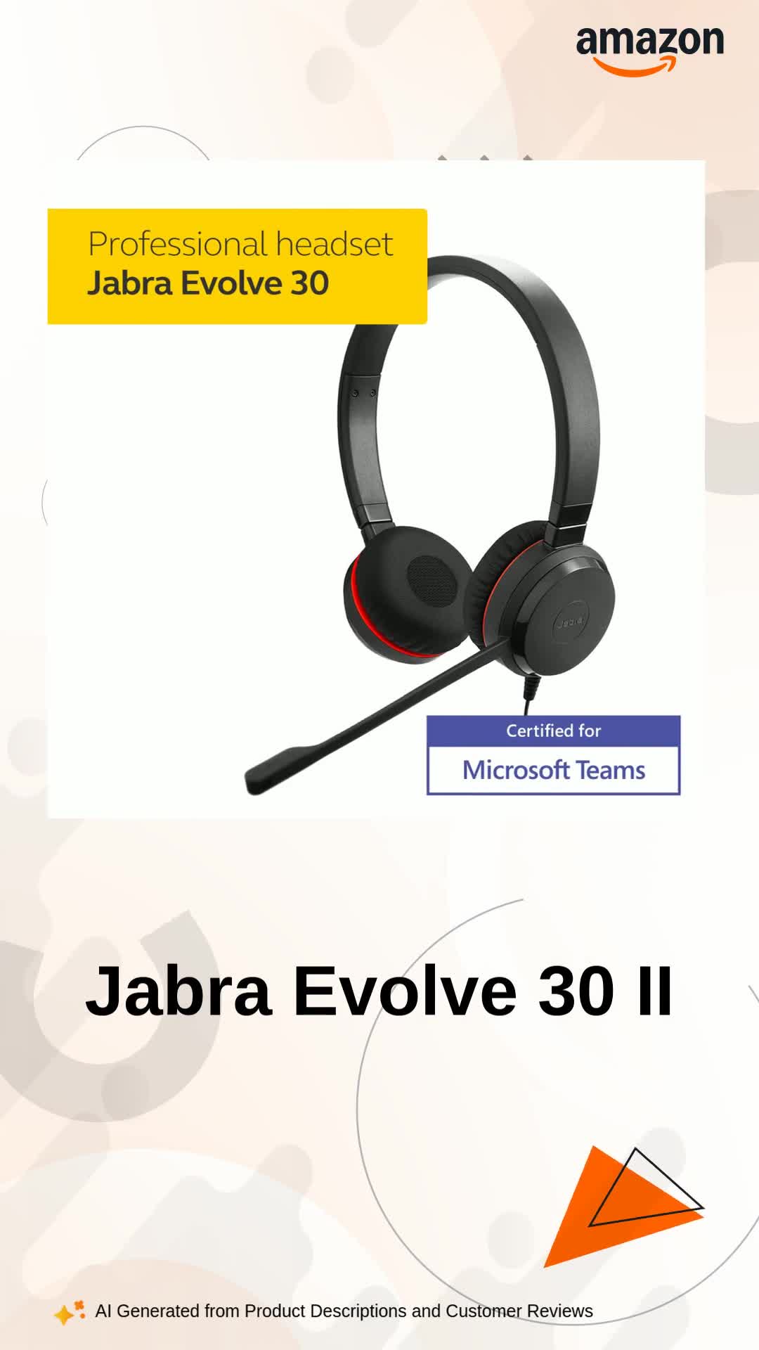 Jabra Evolve 30 II Stero On Ear Wired Headphones with Mic : Amazon