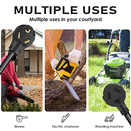 10Ft 3 Prong Dryer Extension Cord, 30 Amp Nema 10-30P To 10-30R Ev Extension Cord For Dryer Power Extension And Level 2 Ev Charging, 125V/250V 10 Awg Stw Etl Listed (Black) #TOP1