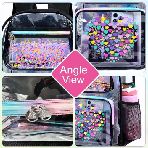 Image of AGSDON Clear Backpack, Heavy Duty Transparent Bookbag, See Through PVC Backpacks for Women Men