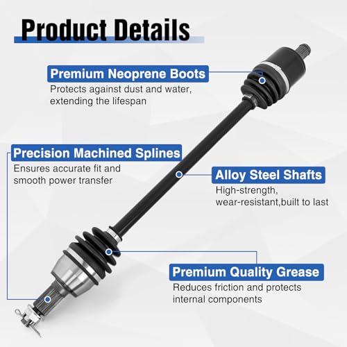 Frokom Front CV Axle Drive Shaft for Polaris Ranger XP 900 / Crew 900 2013-2019, Ranger XP 1000 2017-2020, RZR S 800 2009-2014, 2013-2018 Brutus HD, OEM 1332637 by Frokom - Used condition - Image 4