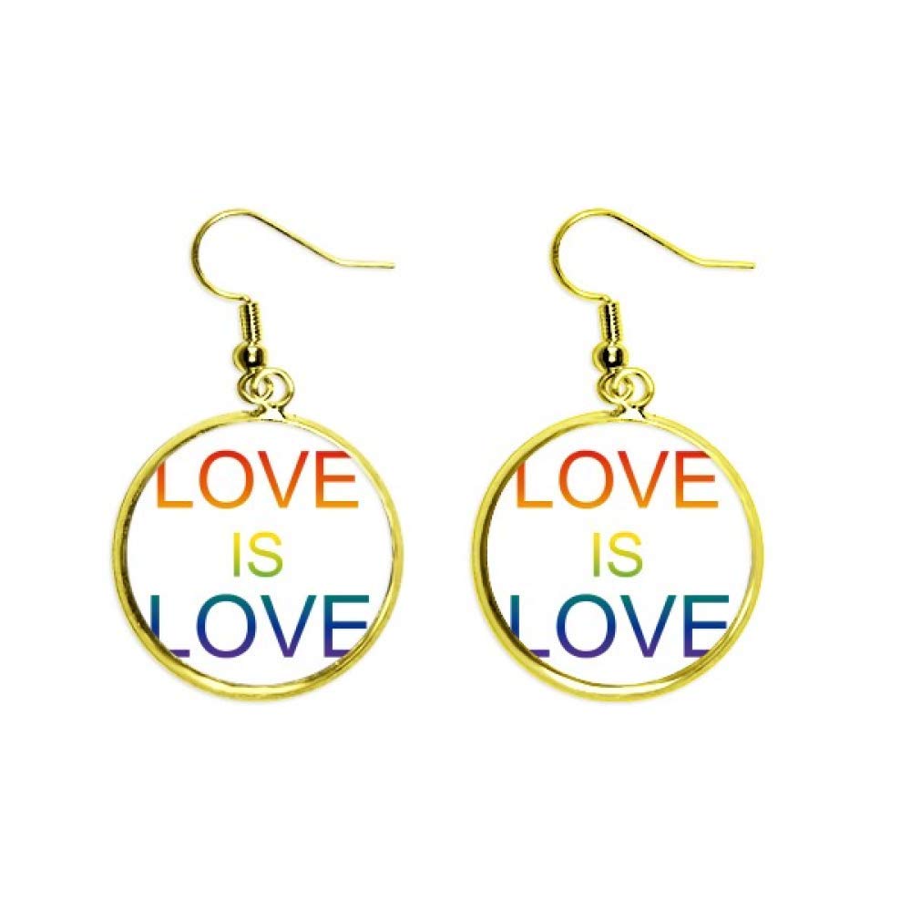 Pendientes de arcoíris LGBT dorados un regalo de joyería con orgullo 2