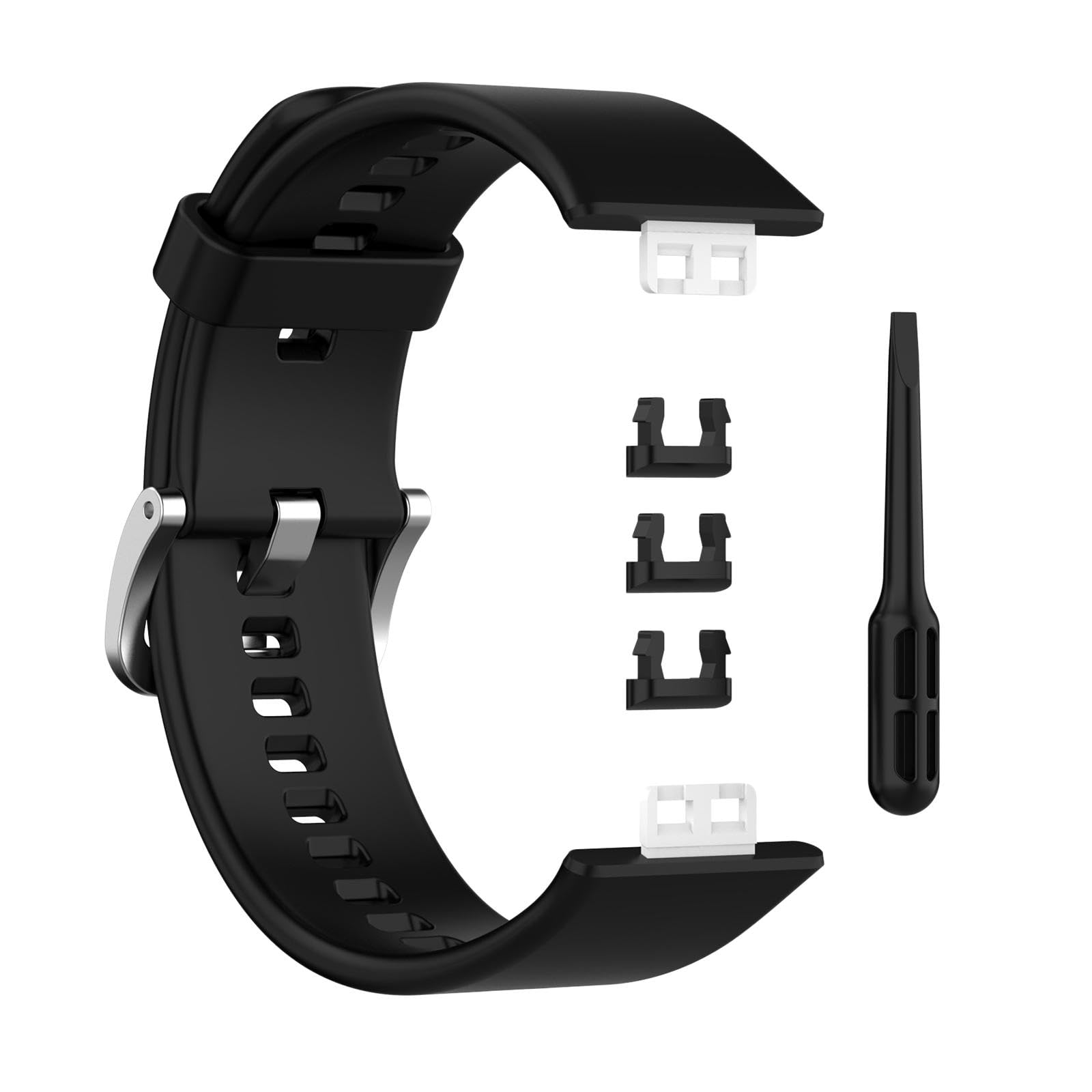 BNF® Soft Silicone Watch Band for Huawei Watch Fit TIA-B09 TIA-B19 | Sport Smartwatch Replacement Strap | Durable Flexible Comfortable Black Accessory-image-12