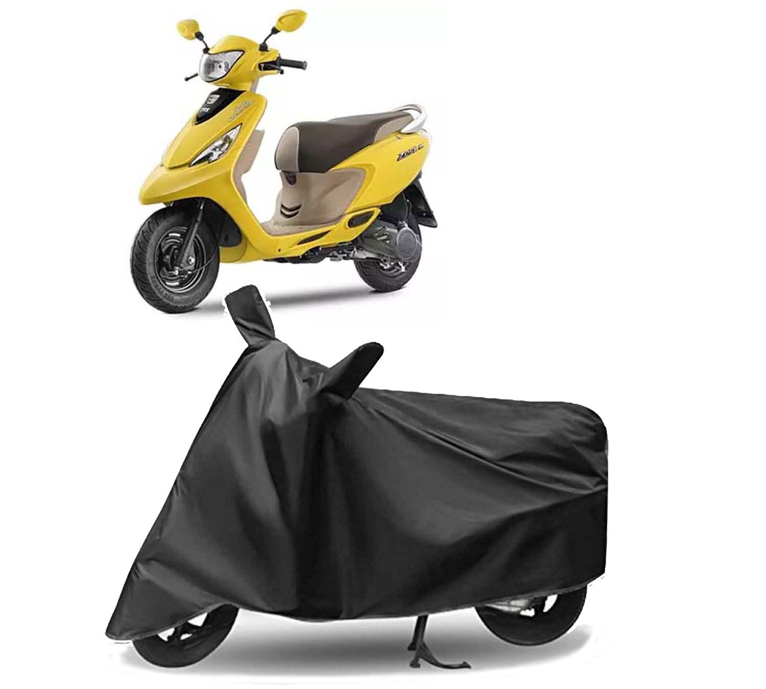 Auto Pearl Full Grey Bike Body Cover with Mirror Pockets Buckle Belt Compatible with Scooty Zest BS6