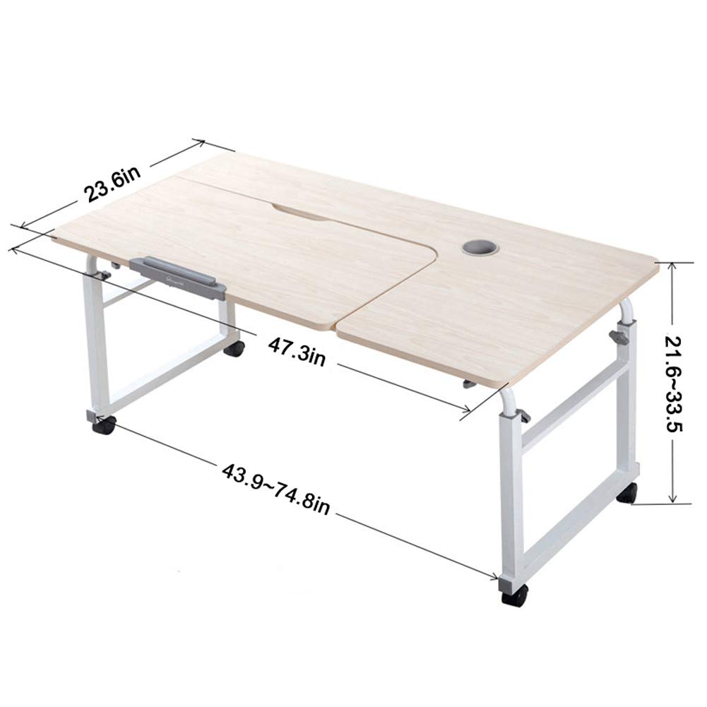 Buy Overbed Table on Wheels Over The Bed Table Laptop Cart Laptop Desk Mobile Computer Desk Sofa