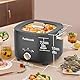 Audecook Elektrischer Hot Pot, 2.5L Tragbare Multikocher für 1-3 Personen, Antihaftbeschichtung mit Wabentextur, Elektrischer Reisetopf Wokpfanne für Steak/Nudeln/Suppe/Ei (Schwarz)