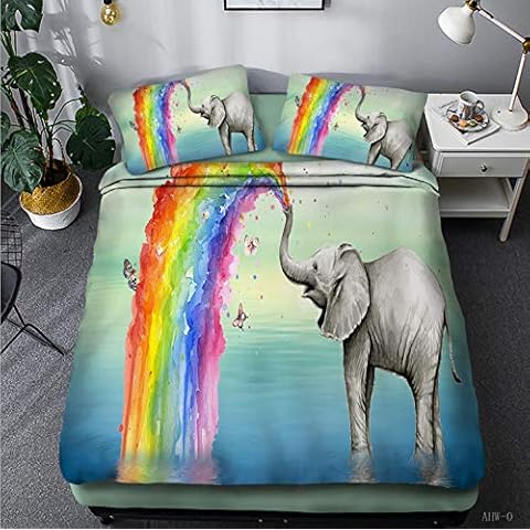 DCORP Parure de lit éléphant 3D Cover