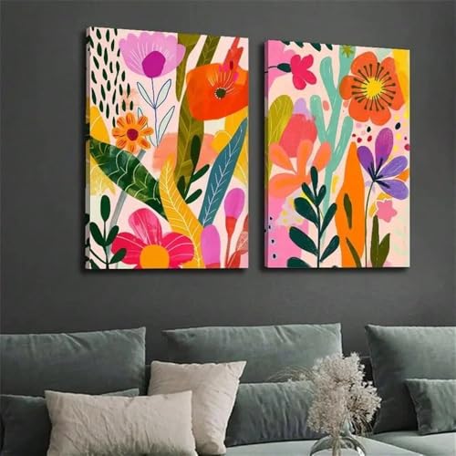 Affiche florale aquarelle violette 70x90cm sans cadre pour salon - 2
