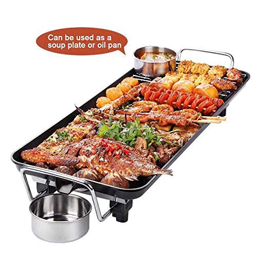 AZHom Electric Grill Home Large Capacity Multifunction Electric Smokeless Non-stick Barbecue Stone Grilled Electric Baking Pan 1750W,Large48*28CM (Color : Large48*28cm)