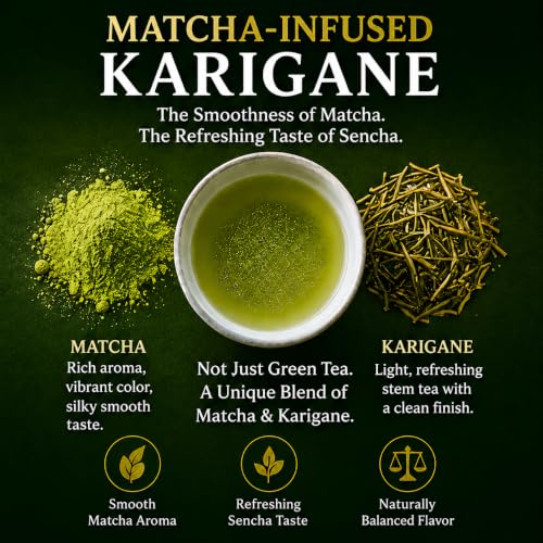Image of ITOHKYUEMON KYOTO Uji Stalk Tea with Matcha, 0.17 lb, Matcha-iri Karigane, Japanese Loose Leaf Tea JAPAN