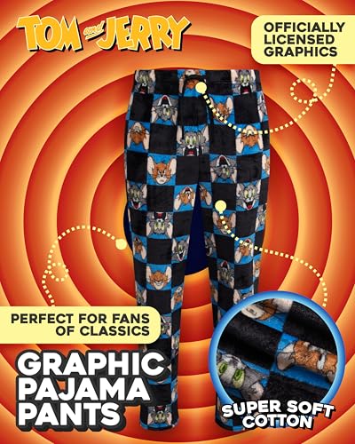 Tom & Jerry Men's All Over Print Pajama Pant with Adjustable, Elastic Waistband - Soft, Silky Sleepwear2