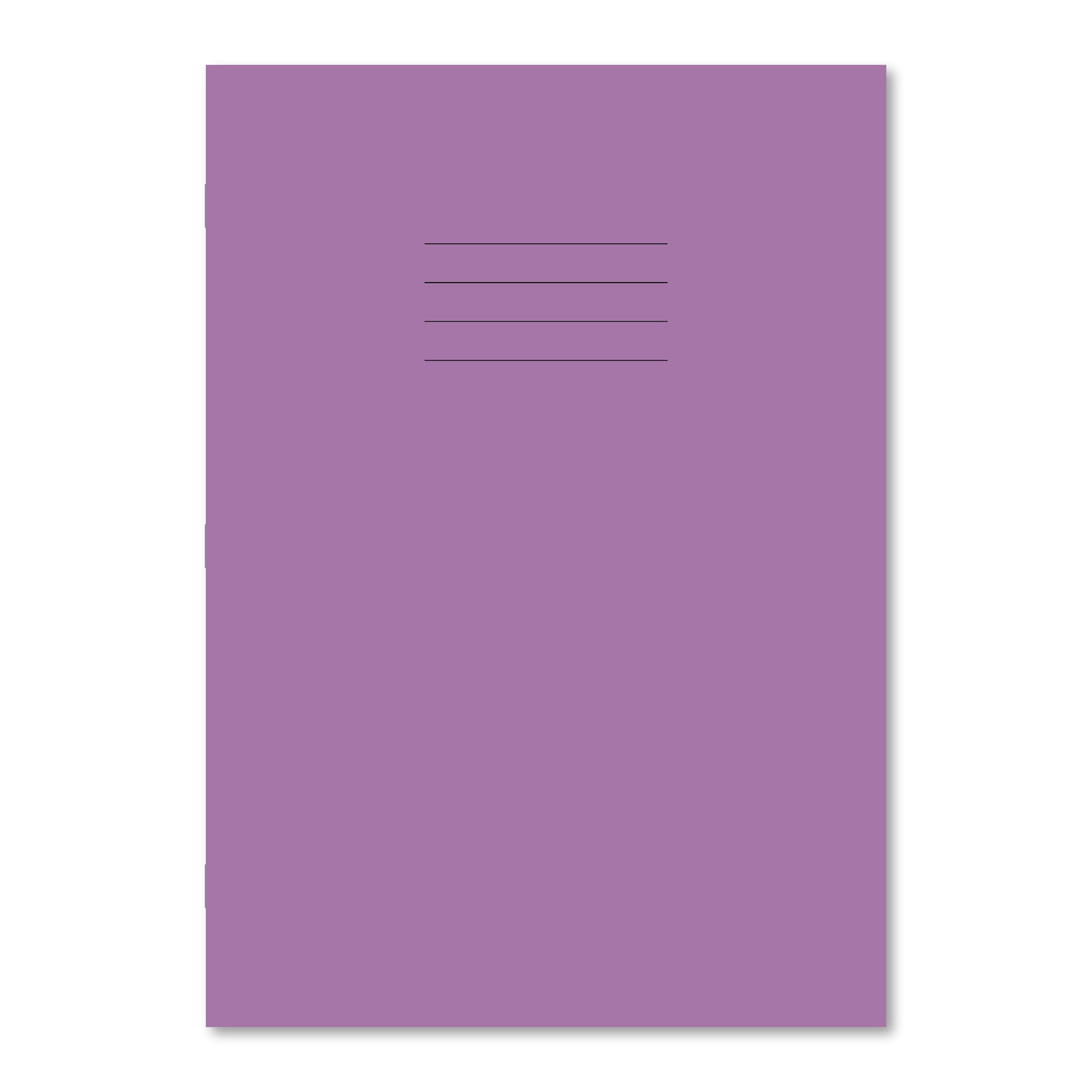 Hamelin A4 Exercise Book, 15mm Ruled Bottom/Plain Top, 48 Page, Purple, 100 Pack