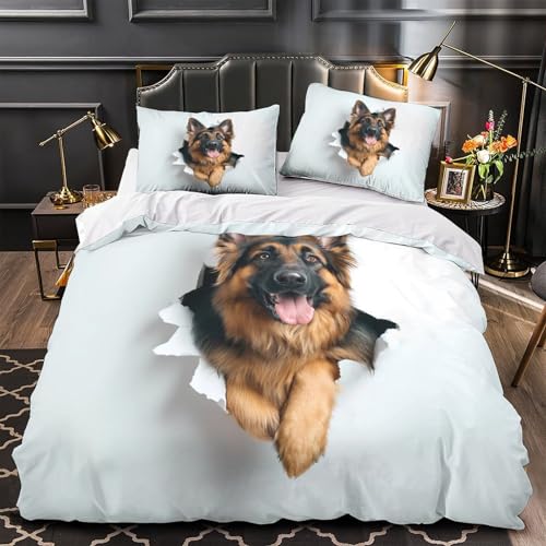 Parure de lit Berger Allemand 200x200cm avec housse de couette microfibre