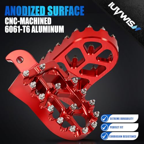 Image of Mini Bike Foot Pegs CNC for CT200U CT200U-EX BT200X CT100U Mega Moto Trail 100cc 212cc 196cc Red,Wider MX Style Footpegs Foot Rest