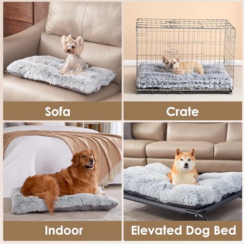 EHEYCIGA Fluffy Dog Crate Bed for Small Dogs, Plush Faux Fur Crate Pad, Calming Anti Anxiety Small Dog Bed - Image 6