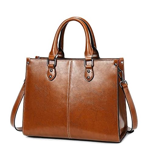 Bolsa grande feminina de couro legítimo com alça superior, bolsa tiracolo de couro brilhante, Amarelo