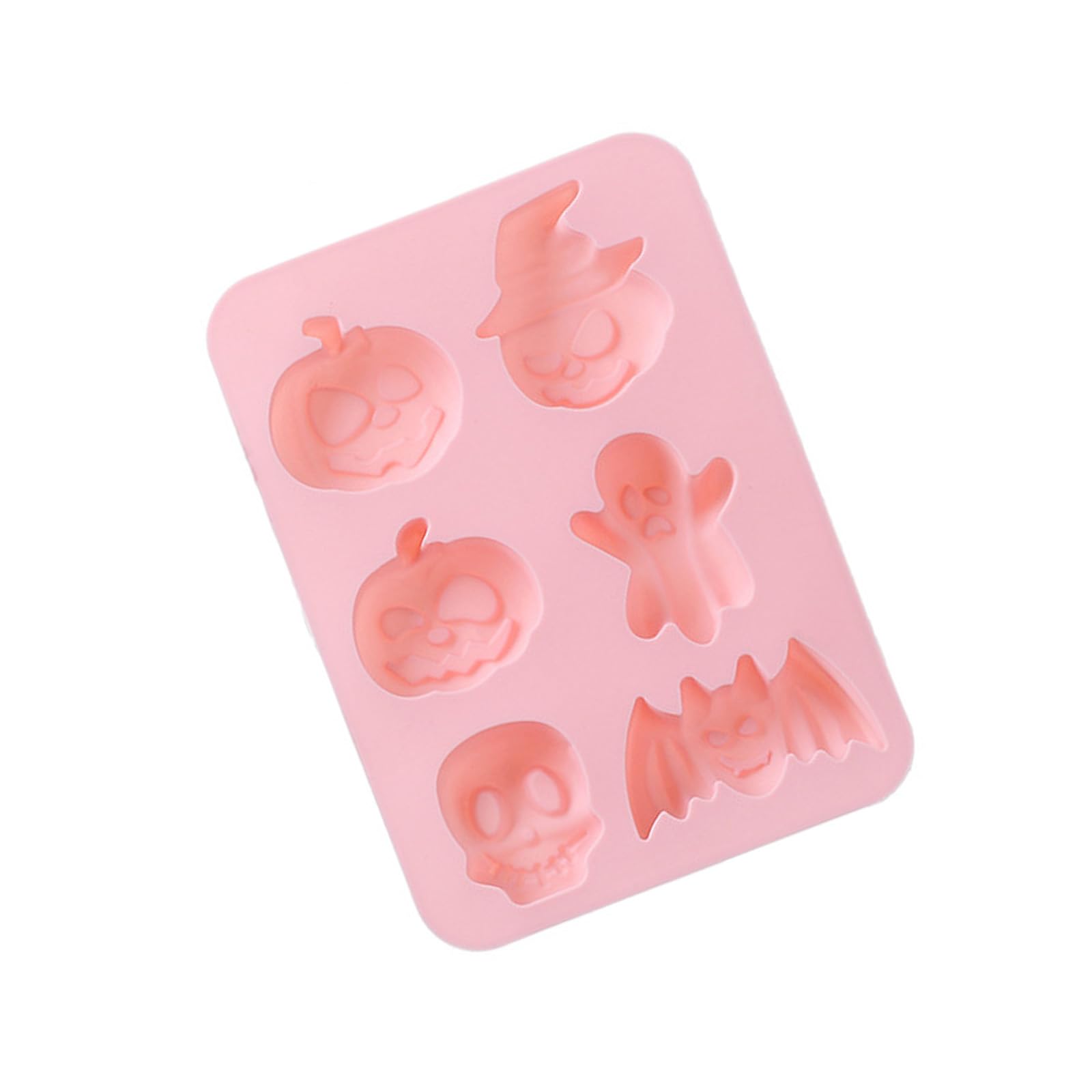 Kalttoy Halloween Party Essential 6Cavity Silicone Baking Molds for Treat Ice Cubes and Scary Dessert Pumpkins Skull Specters Baking Molds
