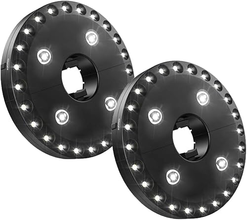 Lxcom Lighting Paquete de 2 luces LED de noche para patio, 2 unidades, 3 modos de iluminación, luz de pie inalámbrica, funciona con pilas, para