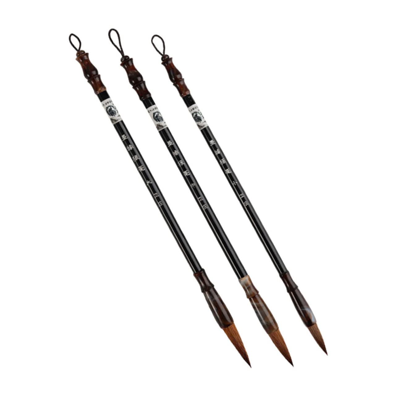Angoily 3Pcs Calligraphy Brush Fine Craftsmanship for Drawing and School Writing for Beginners Flexible Brush Heads for Traditional Chinese Calligraphy