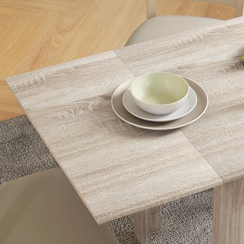 HOMCOM Folding Dining Table, Extendable Kitchen Table for Small Space, Drop Leaf Table for 2-4 People, 140 x 70 x 75 cm, Oak - Image 9