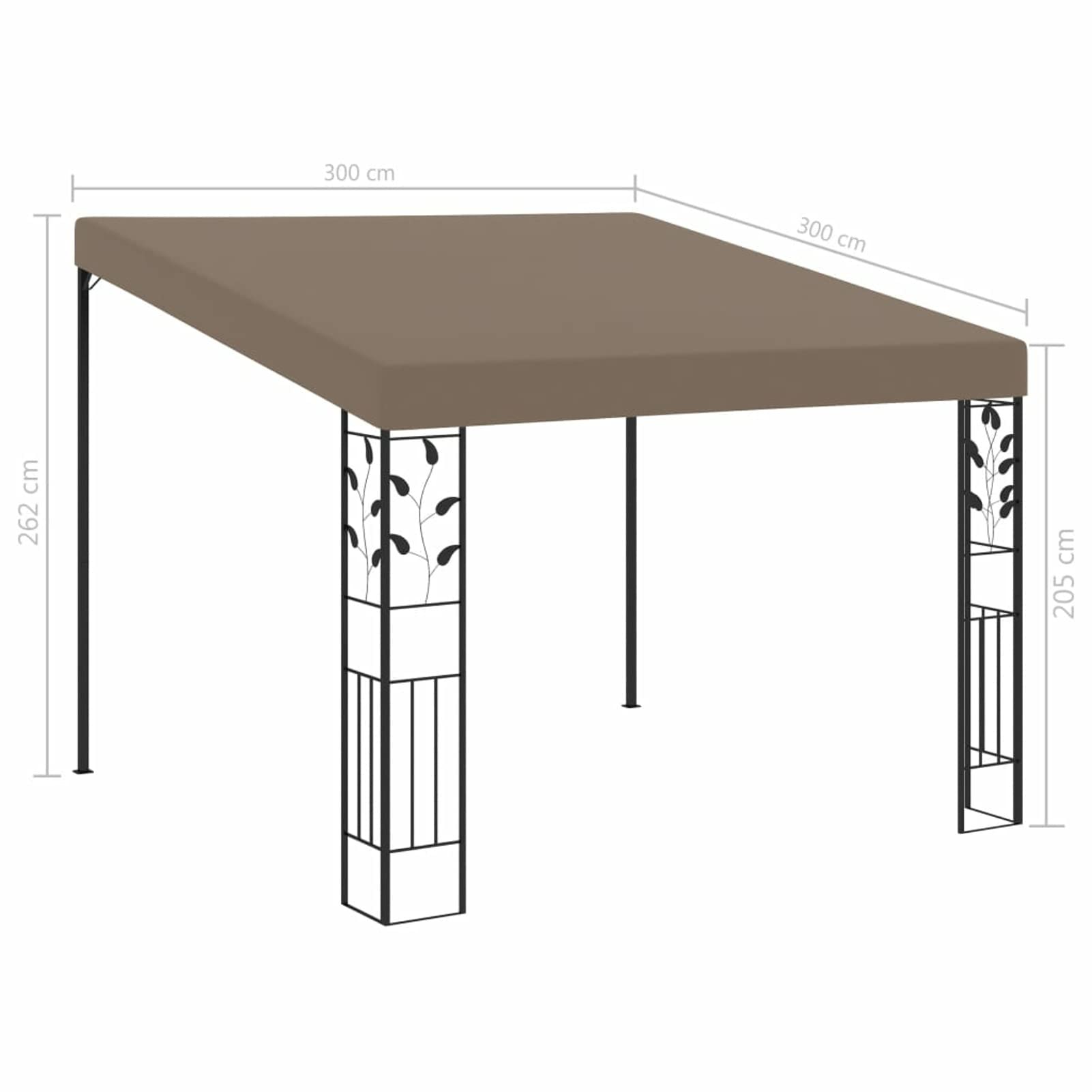 Gazebo a Parete 3x3x2,5 m Talpa,Gazebo Pergola Con Telo Impermeabile Richiudibile E Struttura Rettangolare In Acciaio Inossidabile Ad Alta Densità,Per Arredo Giardino,Terrazzo e Attività Commerc
