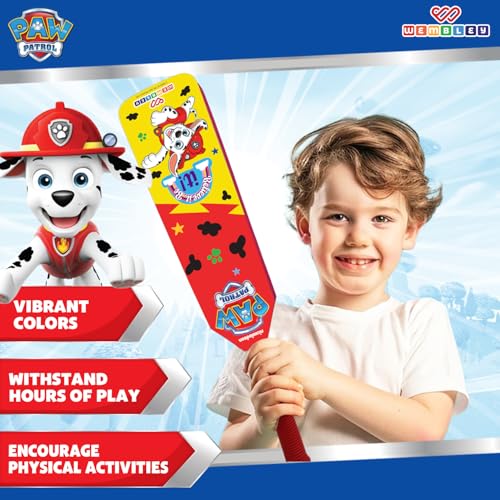 Image of Wembley Paw Patrol Cricket Bat Ball Set for Kids| EVA Foam Lightweight Cricket Bat and Ball| Active Playtime with Ergonomic Design Bat for Kids Age 2+ (Marshall)
