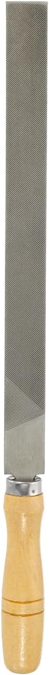 HARFINGTON Flat Medium Cut File 14" Double Cut Teeth High Carbon Steel Hand Rasp File with Wood Handle for Metal Wood Deburring Removing