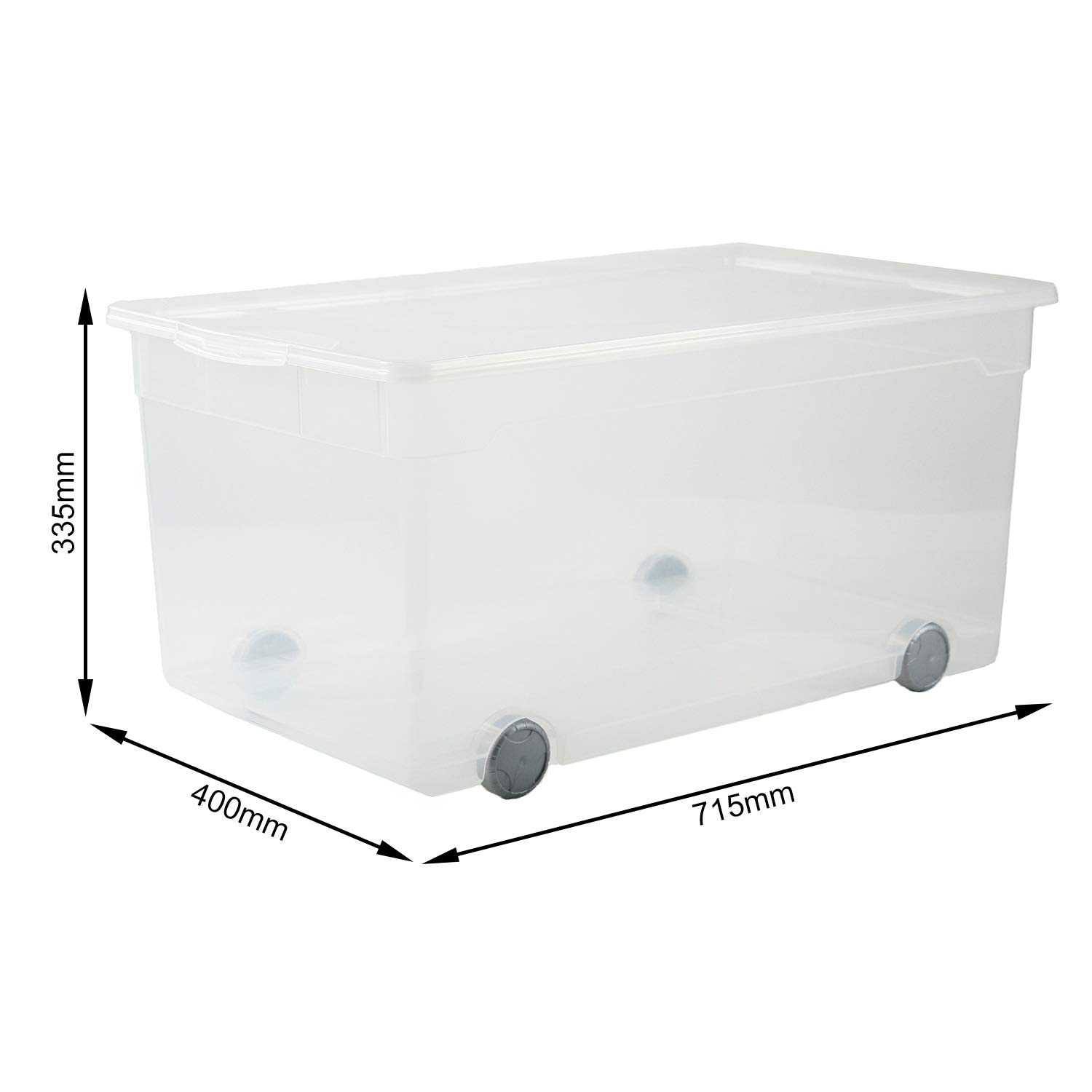 Rotho, przezroczyste, pudełko do przechowywania 63 l z pokrywką, tworzywo sztuczne (PP) bez BPA, przezroczyste, 63 l (71,5 x 40,0 x 33,5 cm)