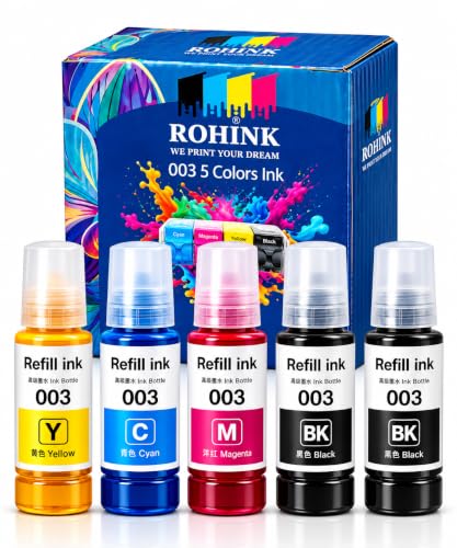 Image of ROHINK Compatible for Epson L3110, L3150, L3250, L3252, L3115, L3116, L3101, L3210, L3215, L3216, L3151, L3152, L3156, L5190 Printers (70x2blk, 70mlx3color)