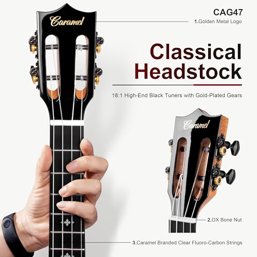 Image of Caramel CAG47 Glossy Red African Mahogany 23 inch Concert Ukulele for Beginner