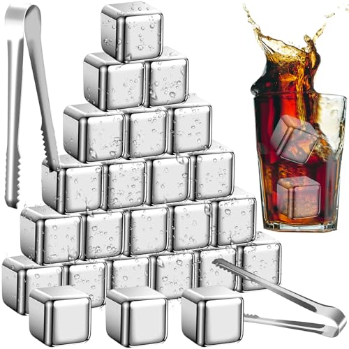 Cubitos de Hielo de Acero Inoxidable Reutilizables 24 Piezas miniatura 1