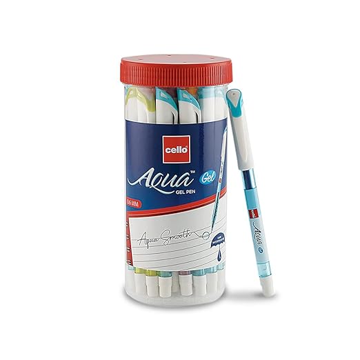 Cello Aqua Blue Gel Pen Jar of 25 Units || Gel Pens Blue | Jar of 25 Units | Gel Pens Set for Students | Pens for Office Use | Gel Pens for Writing | Waterproof Gel Pen at Rs. 230