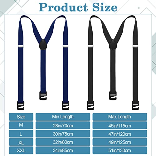 2 Pcs Hidden Suspenders For Men Hiking Suspenders Undergarment Suspenders For Untucked Men Winter Outdoor Hiking Ski Pant (Black, Navy, 47In-Large) #TOP5