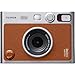 FUJIFILM INSTAX Mini EVO Hybrid Instant Camera Brown + Fuji Instax Film 20 Sheet + Custom Case & Album 32GB Micro SD Memory Card Accessory Bundle