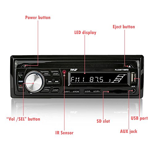 Pyle Marine Stereo Receiver Speaker Kit - In-Dash Lcd Digital Console Built-In Bluetooth & Microphone 6.5” Waterproof Speakers (2) W/ Mp3/Usb/Sd/Aux/Fm Radio Reader & Remote Control - Plcdbt75Mrb #TOP3