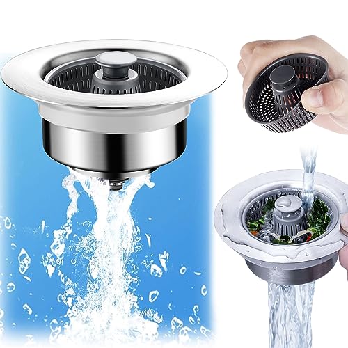 Colador para fregadero de acero inoxidable 3 en 1