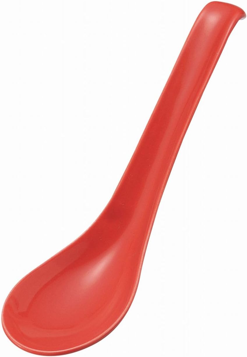 Hanaden Koyo 50140092 Koyo Pottery, Red Soup Spoon, Large, Mino Ware, Dishwasher Safe, Made in Japan