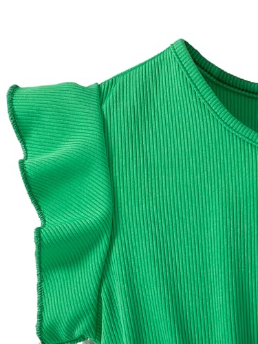 Little Girls Casual Dress Summer Spring Ruffle Short Sleeve Floral Dress Clothes 2-7 Years4